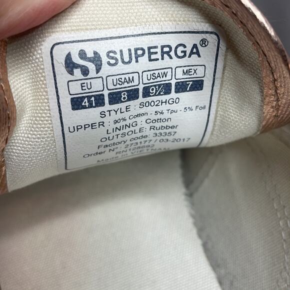 Superga 2750 Cotu Classic Rose Gold Sneakers Women's 9.5 Men's 8 - Picture 6 of 6